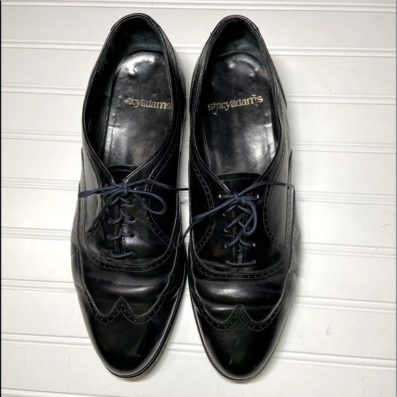 Stacy Adams Other - Stacy Adams Mens Sz 12 Black Leather Oxford Shoes Pre Owned Very Good Condition
